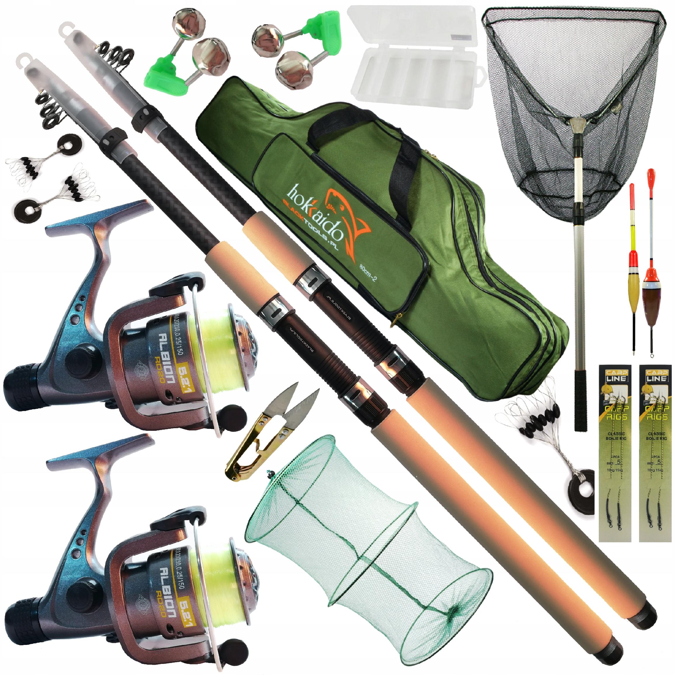 ZESTAW WĘDKARSKI SPŁAWIK GRUNT 2,4M WĘDKI HOKKAIDO