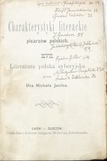 LITERATURA POLSKA SYBERYJSKA - MICHAŁ JANIK