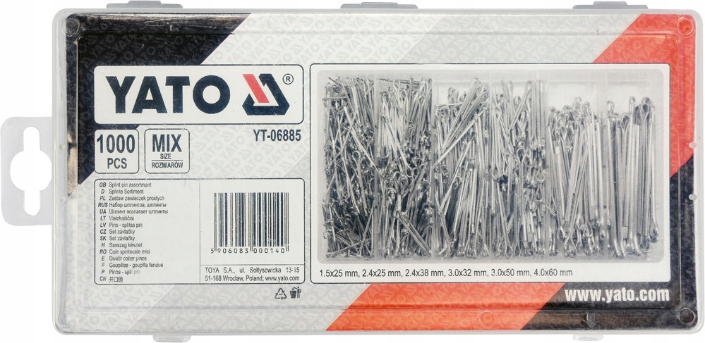 

Zawleczka Prosta MIX 1000SZT