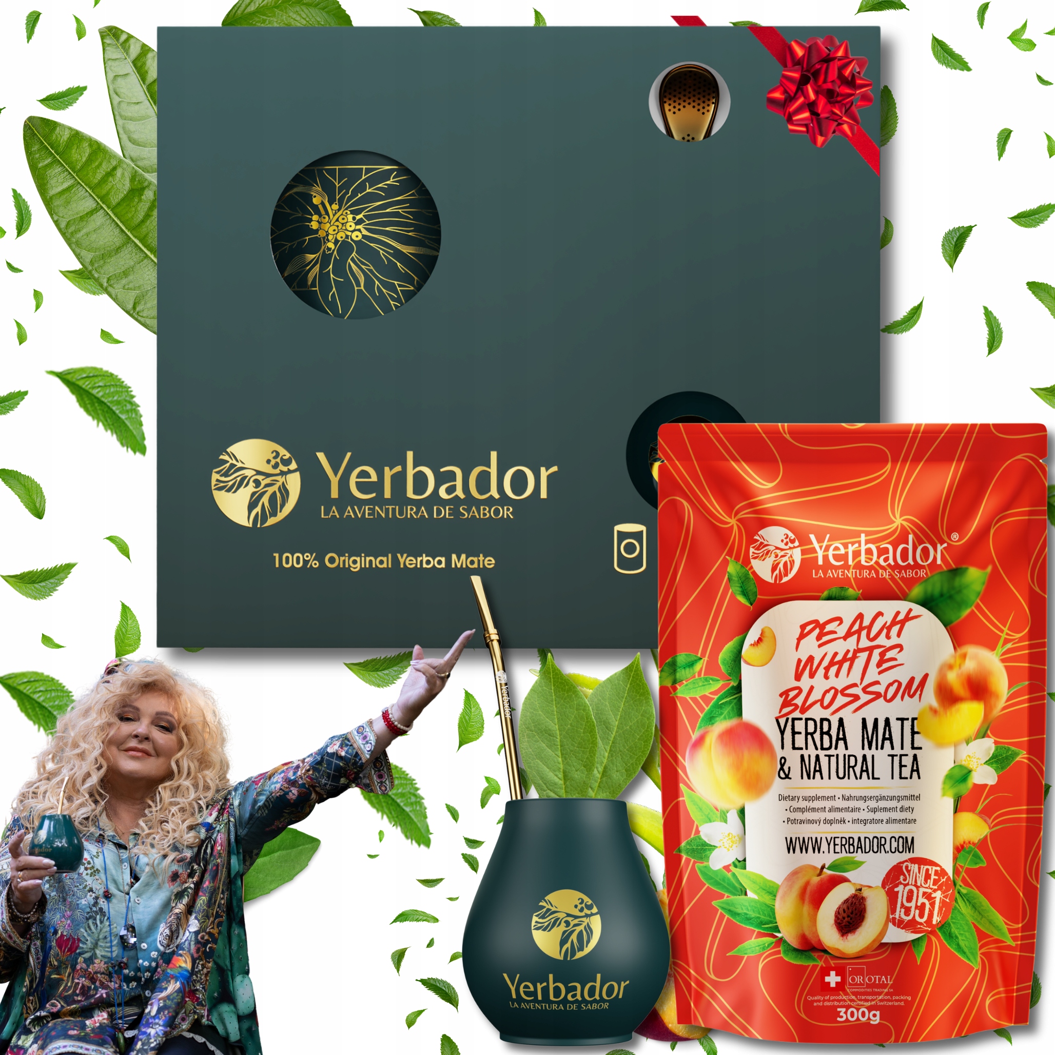 Levně Yerba Mate Startovací Sada Yerbador Broskev Osvěžující Peach Blossom