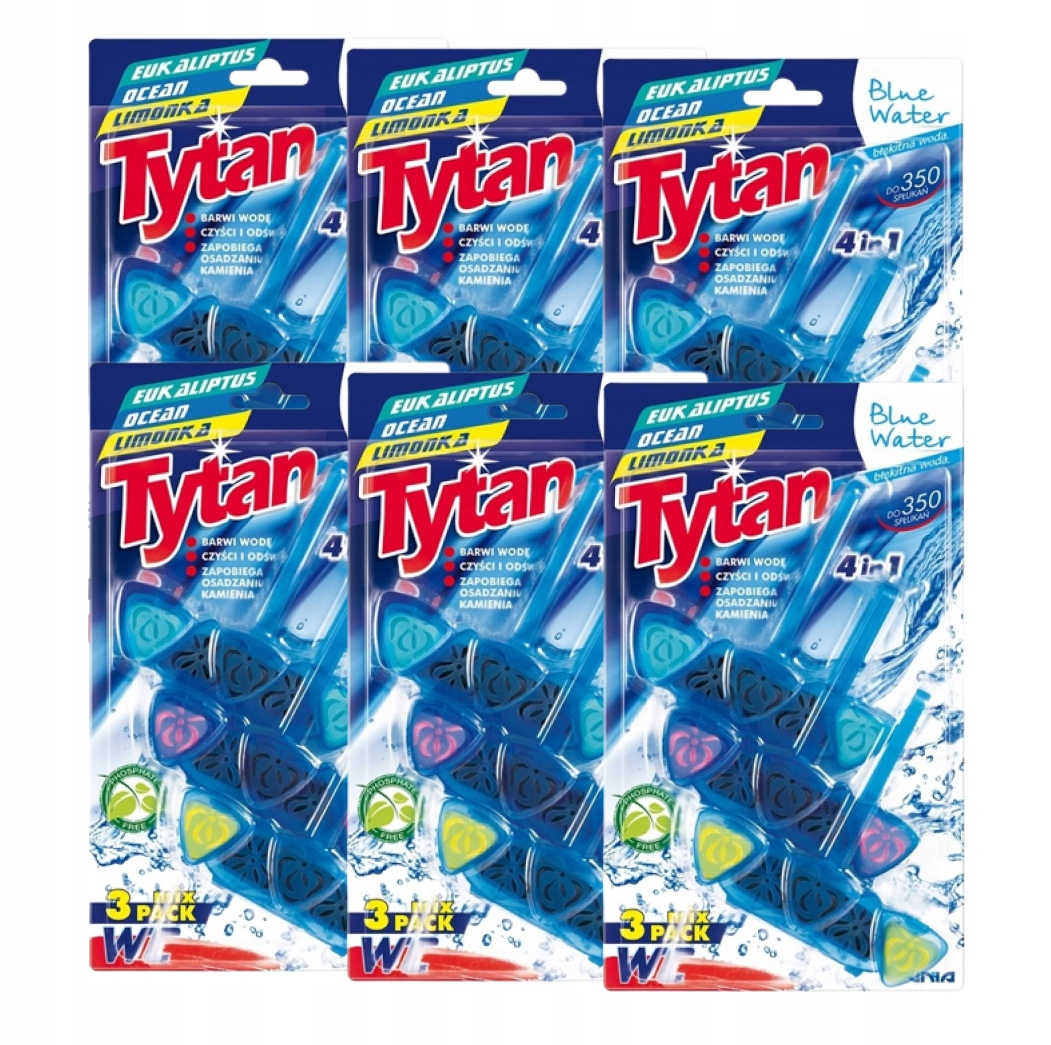 Levně 6x Přívěsek Na Barvení Vody Blue Water Ocean, Eukalyptus, Limetka 3X40G
