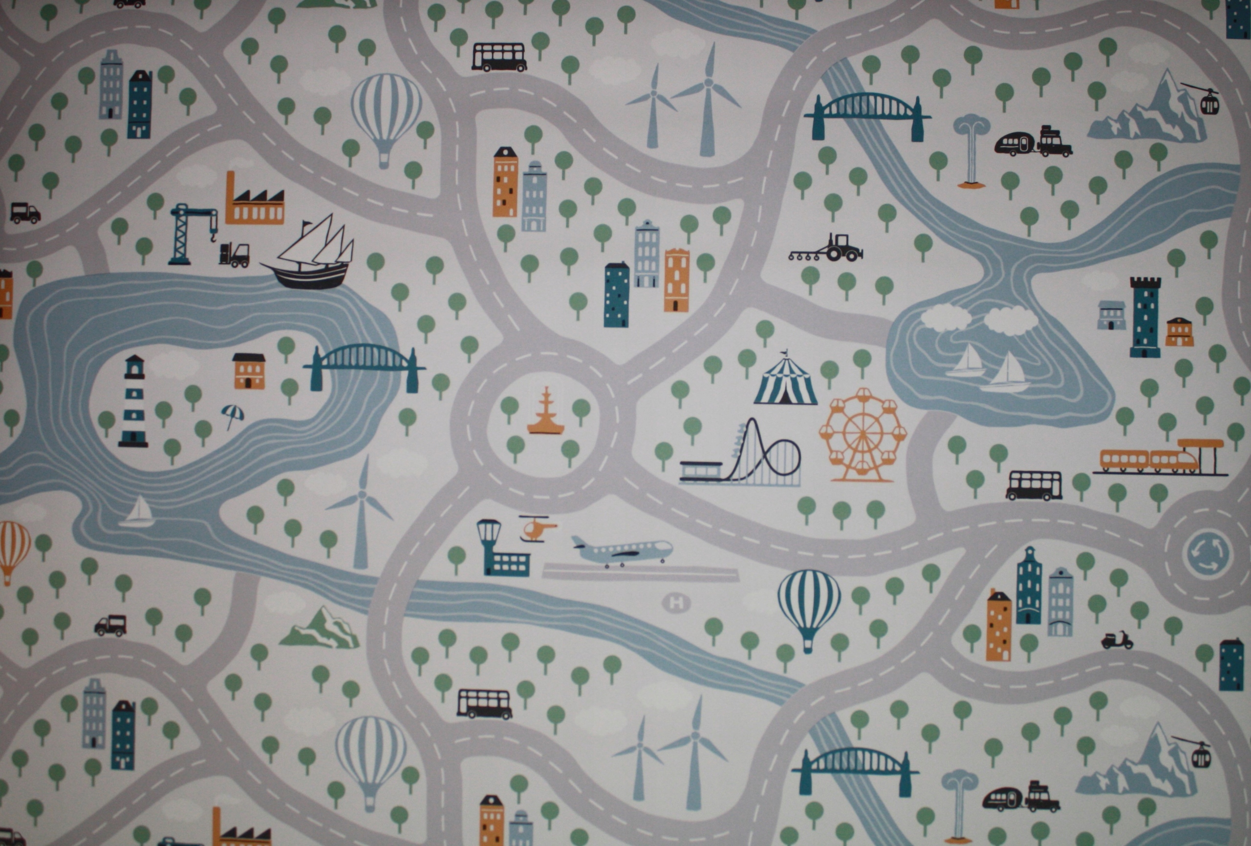 WYKŁADZINA PCV PASTELOWE ULICZKI DZIECIĘCA 2m Szerokość 2 m