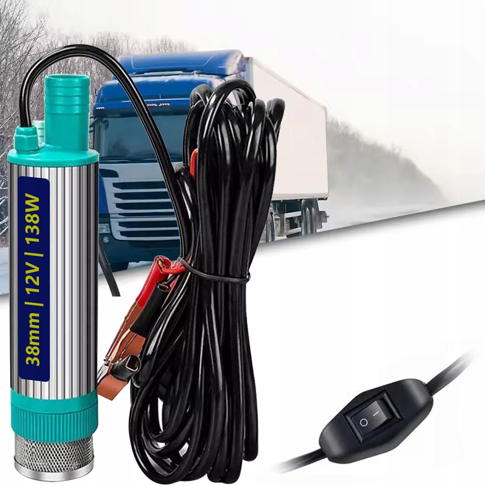 Duża Pompka Pompa Do Spuszczania Paliwa Ropy Oleju Wody Elektryczna 12V