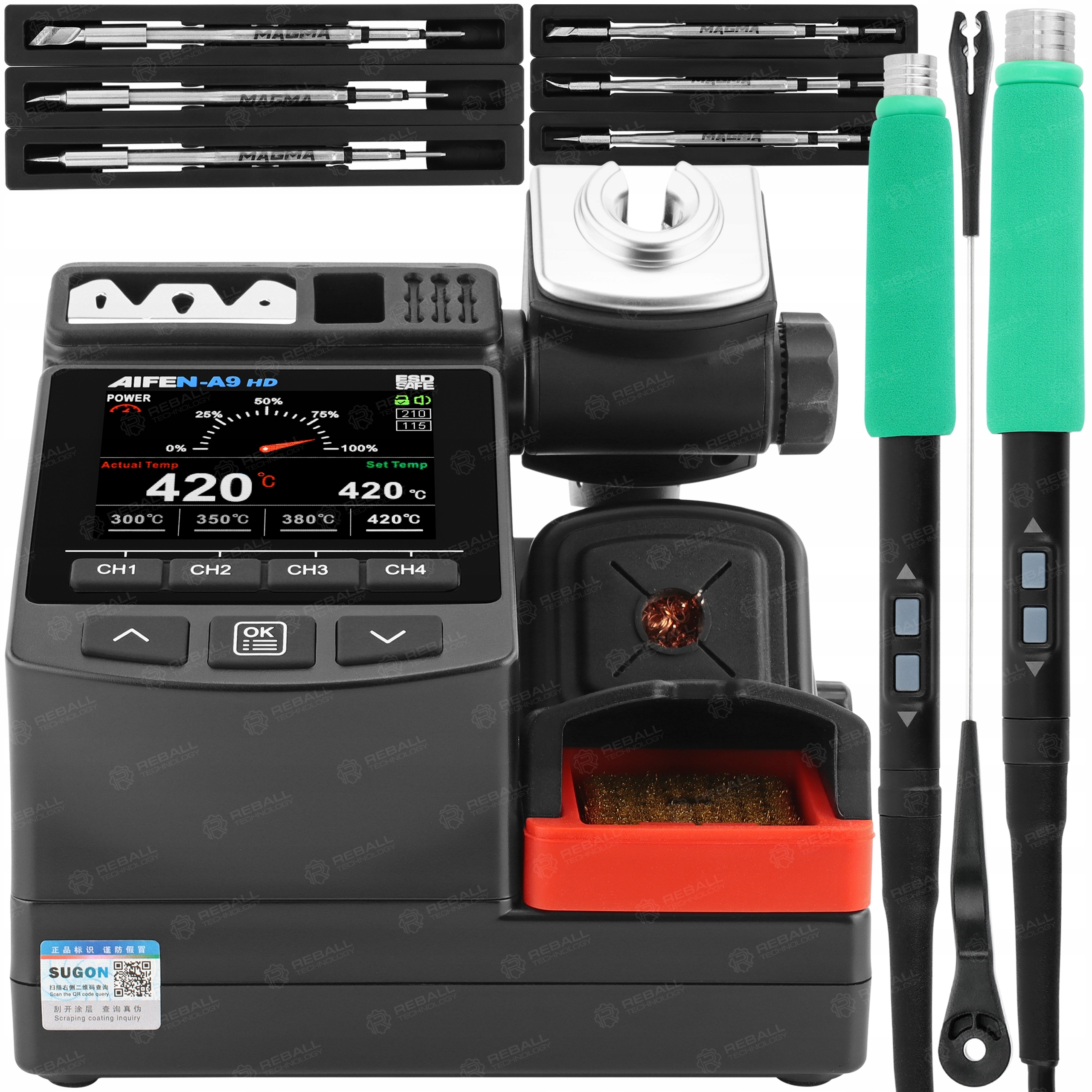 Pájecí Stanice Aifen A9HD 2 Rukojeti C245 C210 180W 6 Hrotů