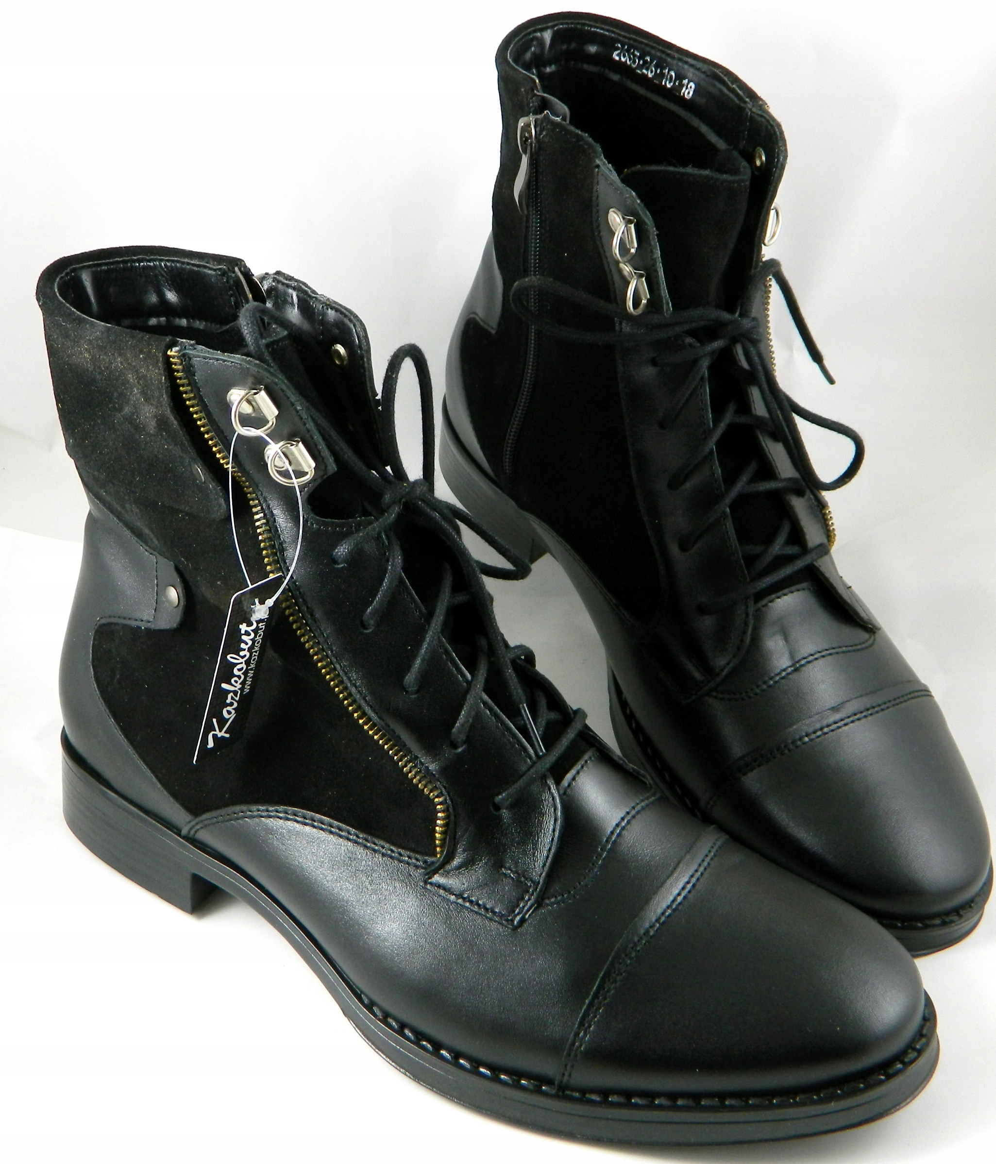 STYLOWE TRZEWIKI SZTYBLETY BOTKI SKÓRA NAT. K-2564