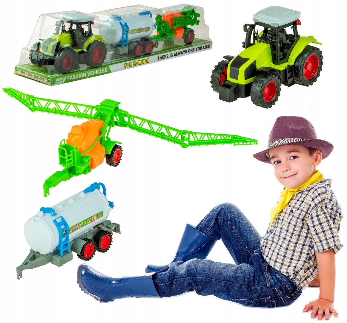 

Traktor Ciągnik Maszyny Rolnicze 3W1 Zestaw Farmer