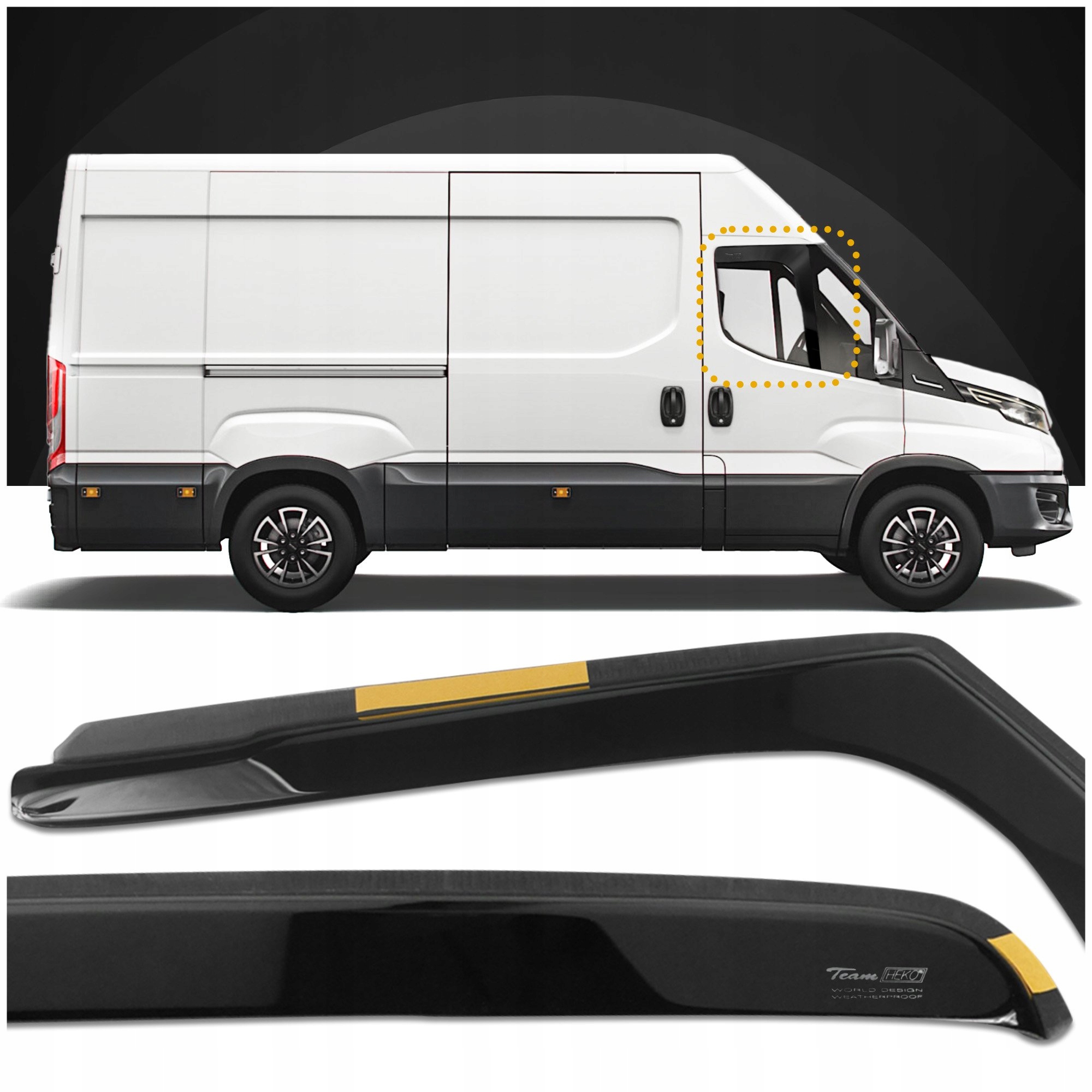 Deflektory krytu bočných skiel Heko pre Iveco Daily III 2014- 2 ks