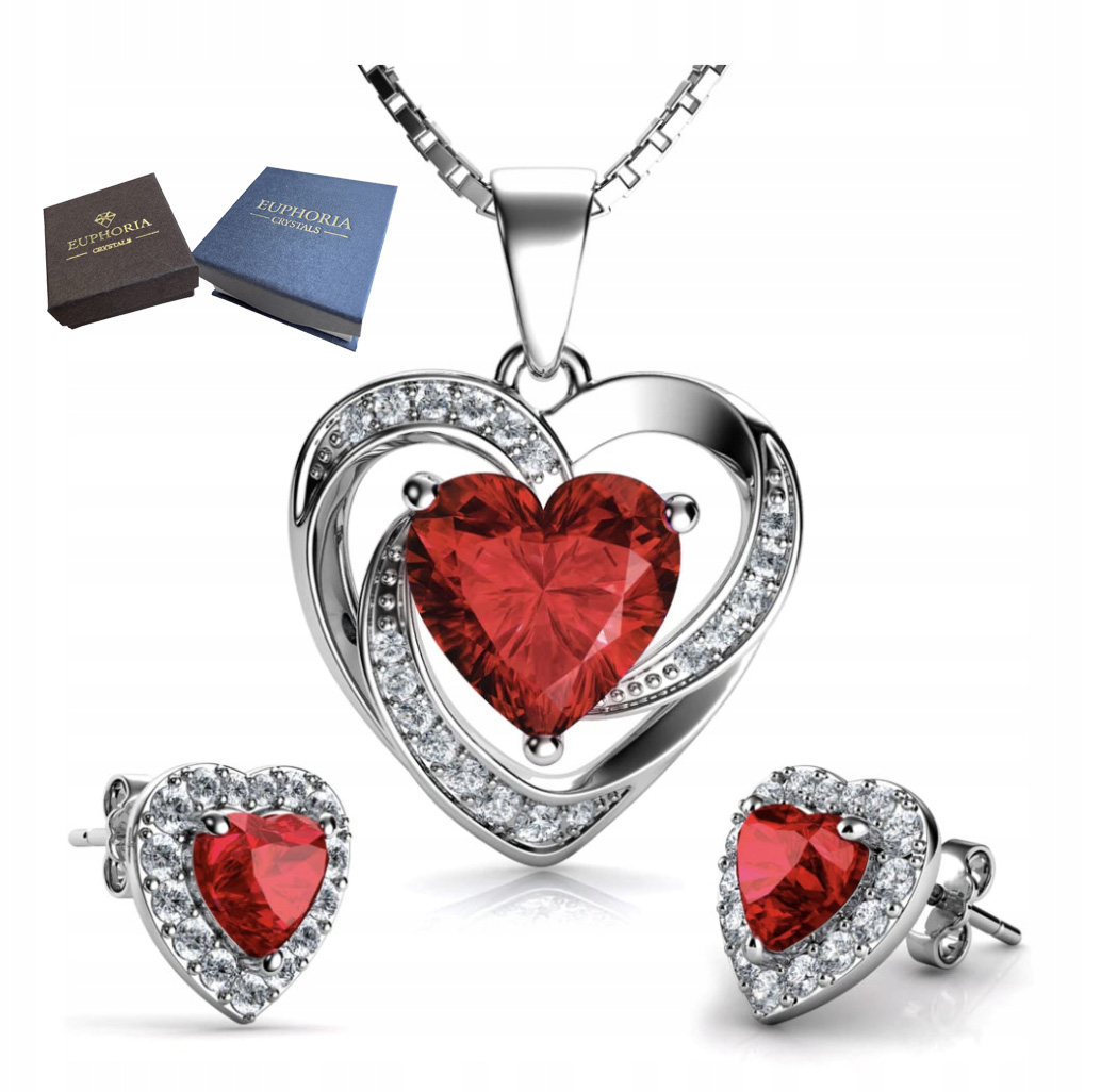 Sada stříbrných šperků 925 Srdce s zirkony Sada jako Dárek pro manželku