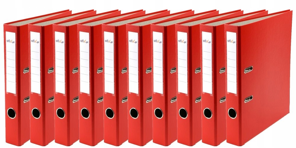 

10 x Segregator Office A4 50 MM Z Okuciem Czerwony