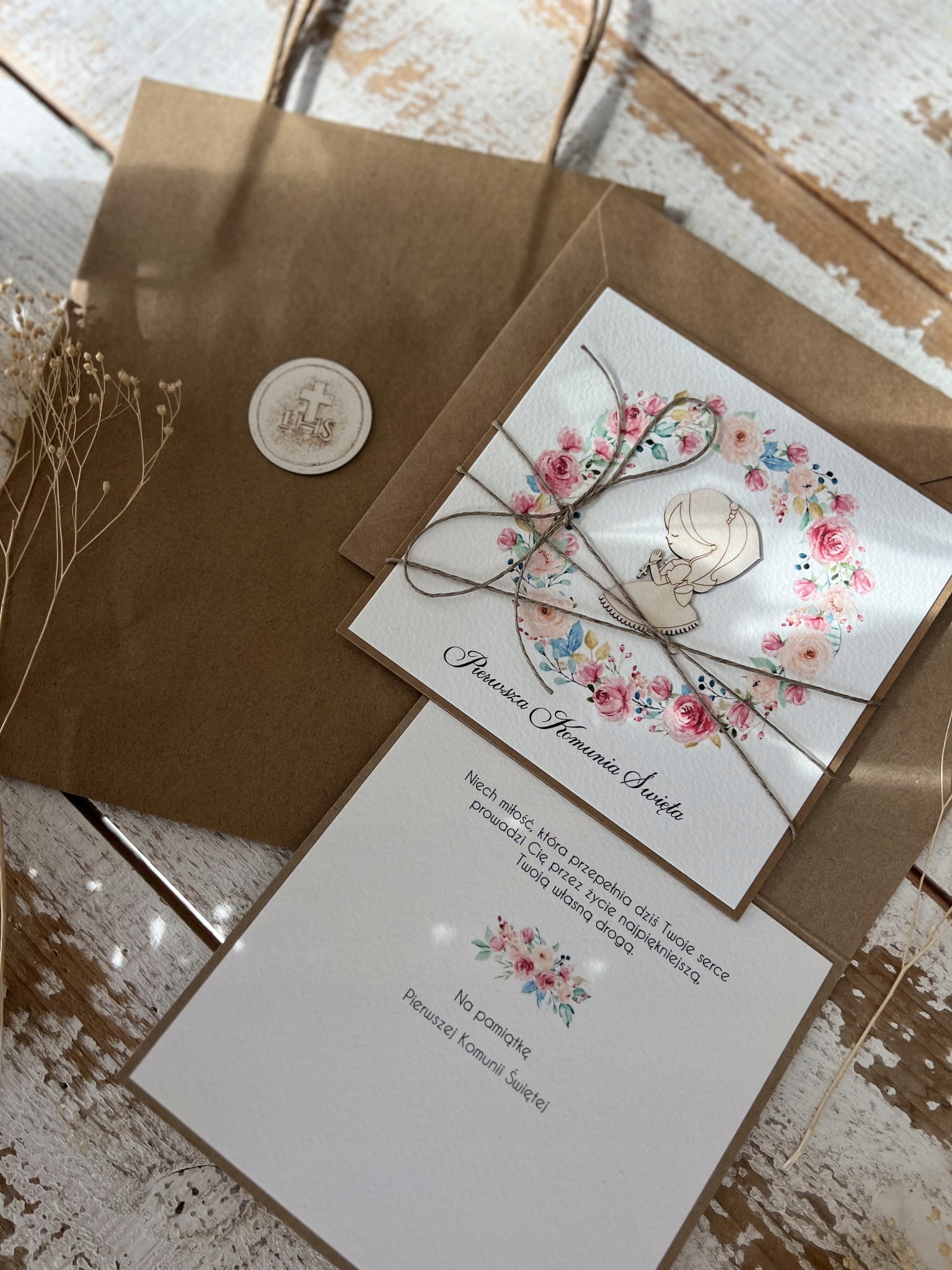 Přání k svatému přijímání – ručně vyráběná památka na svaté přijímání