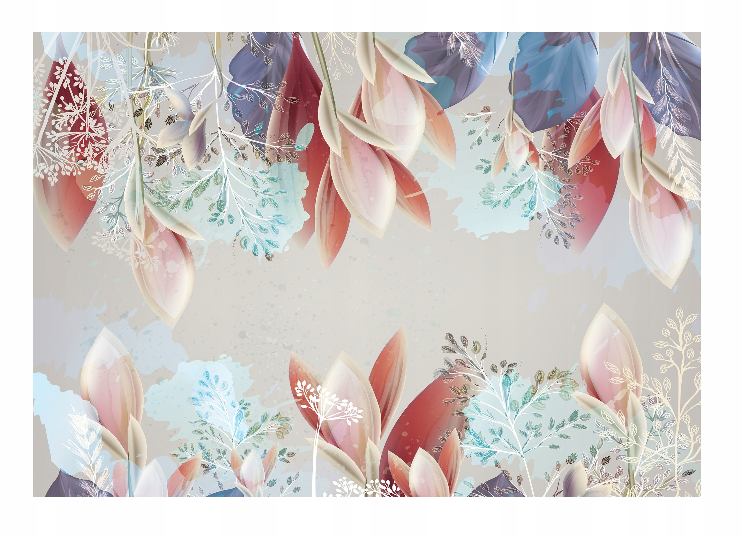 Fototapeta Listy Květiny Závěsné Peří Do Ložnice Obývacího Pokoje Tapeta 368x254