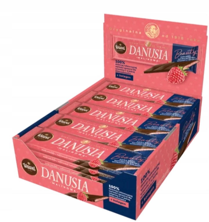 Levně Wawel Danusia MiniČokoláda s malinovou náplní 35 ks x 39 g