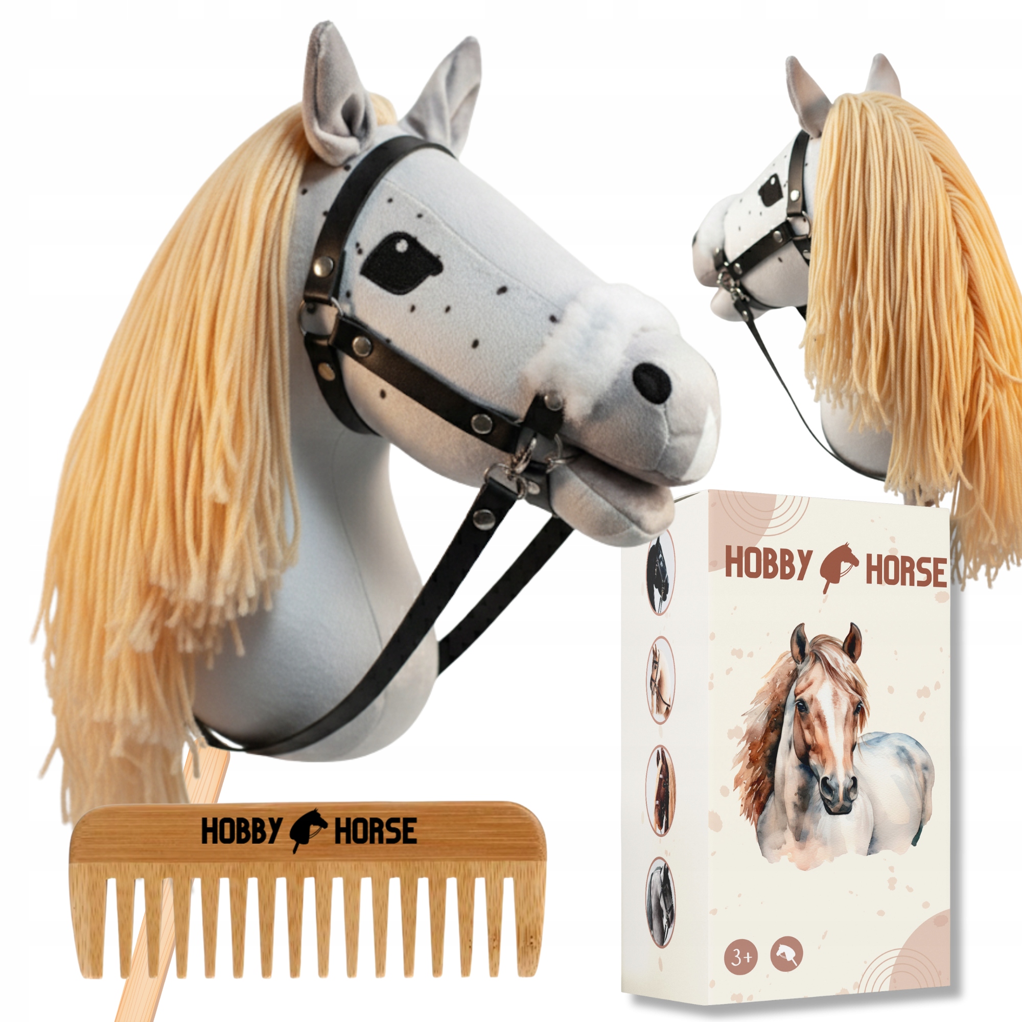 Hobby Horse Koń Na Kiju A3 Konik Z Grzywą Głowa Konia Grzebień Pudełko