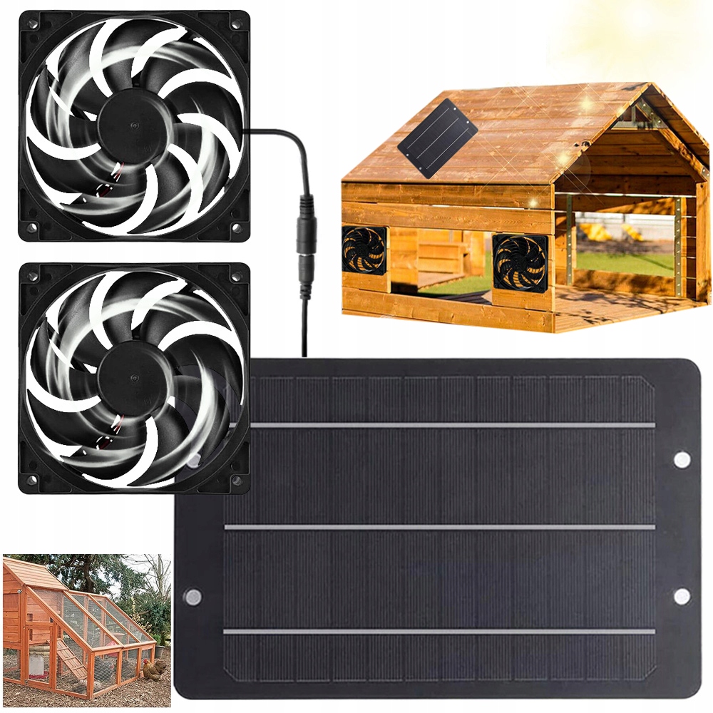 Zasilany Energią Słoneczną Wentylator Wyciągowy, Panel Słoneczny 12V 10W
