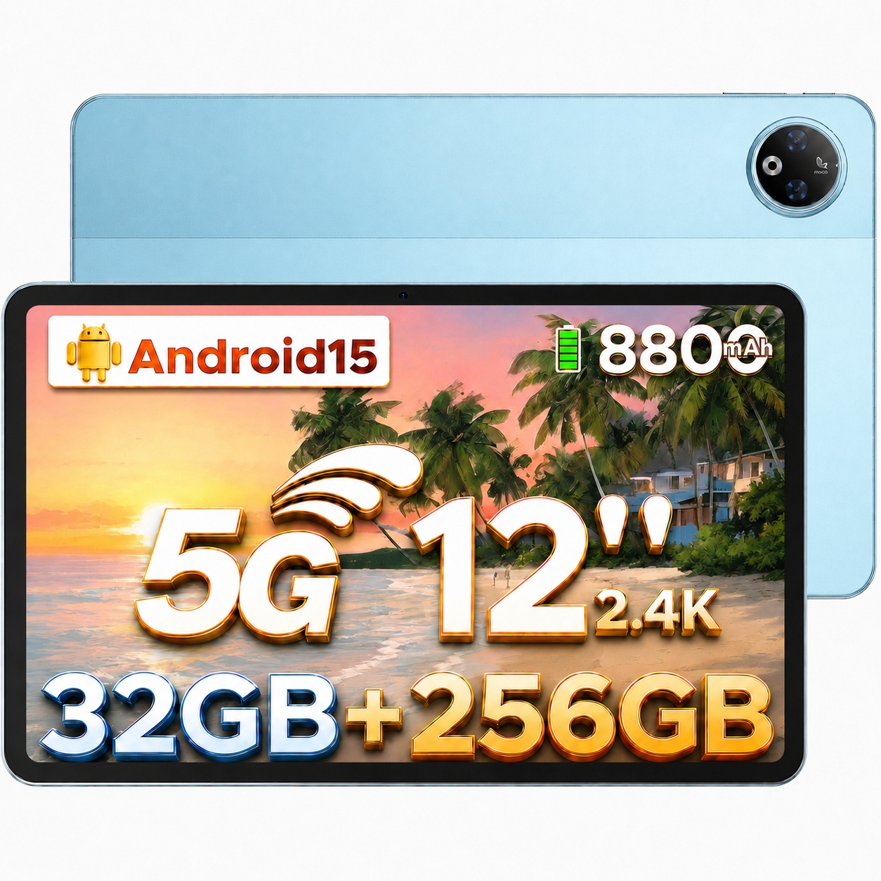 Tablet Sim kártyával Doogee Vpad 12'' 5G Lte 8/256GB Dual Sim Wifi 8800mAh
