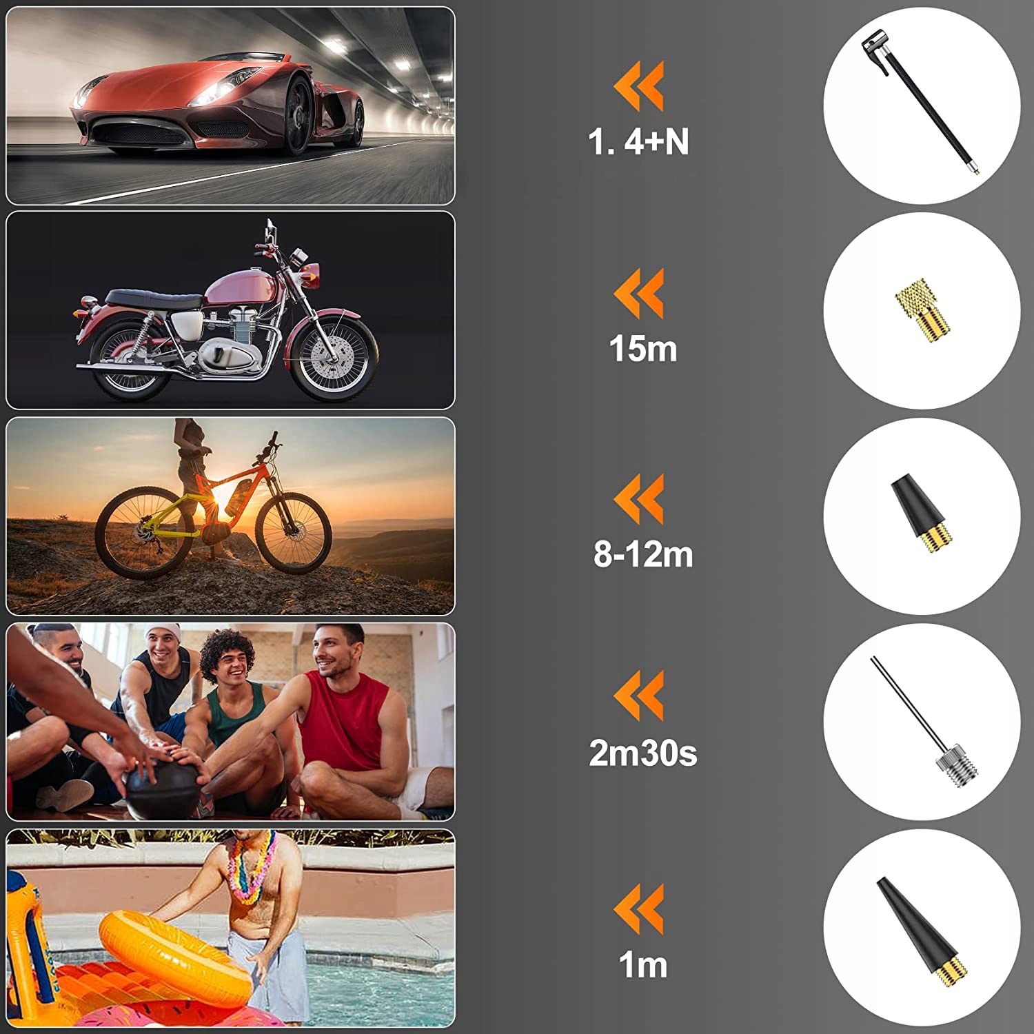 ELEKTRYCZNA KOMPRESOR POMPKA DO OPON SAMOCHODOWYCH ROWERU MOTOCYKL 6000 mAh Marka inna