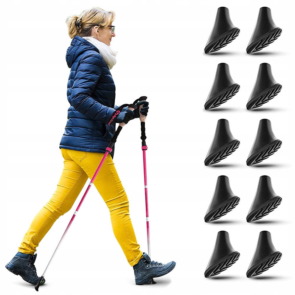 10x NASADKI NAKŁADKI KOŃCÓWKI GUMY NA KIJE KIJKI DO NORDIC WALKING TREKKING