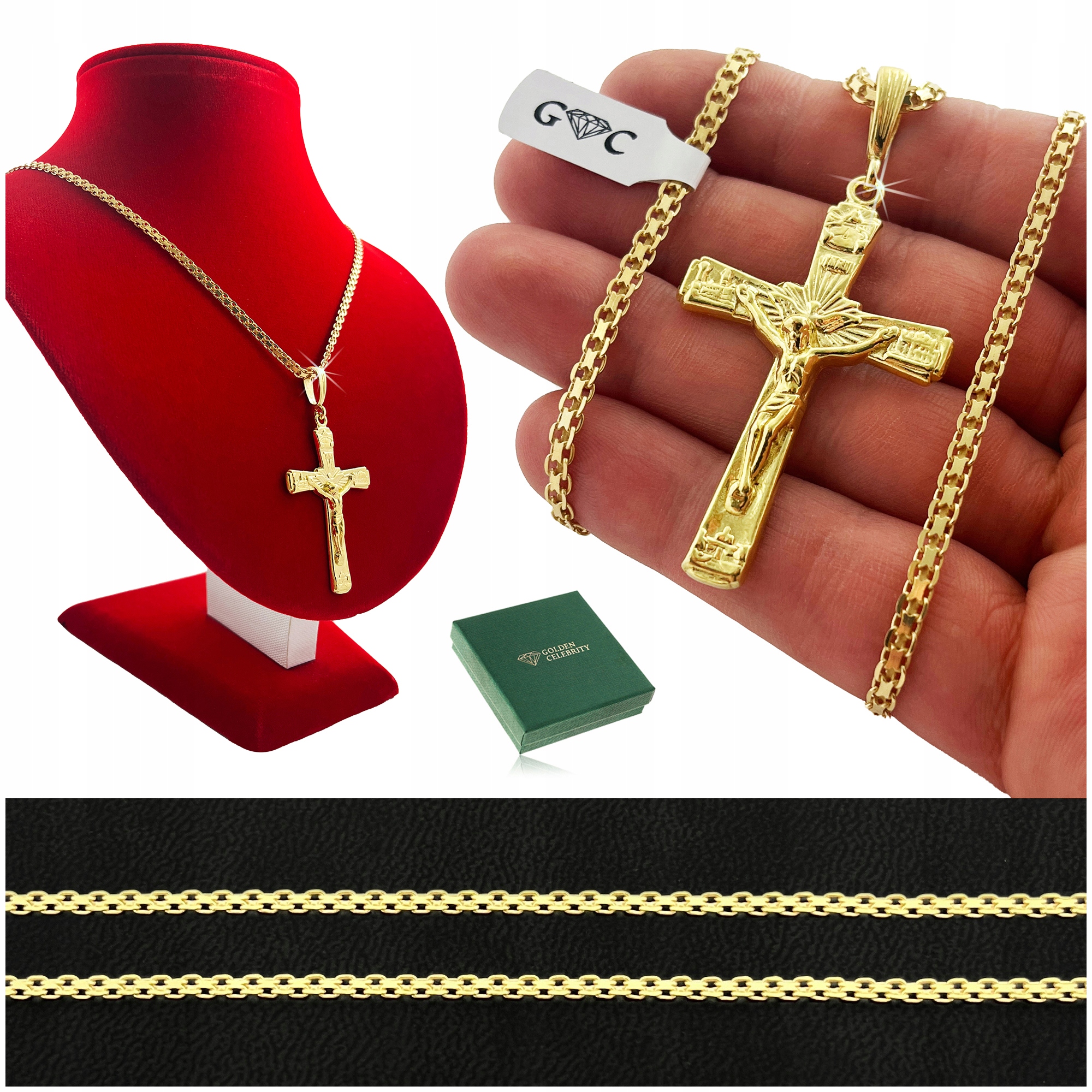 Zlatý Řetízek Bismark+přívěsek Křížek, Stříbro 925, Pro Chlapce, Křest