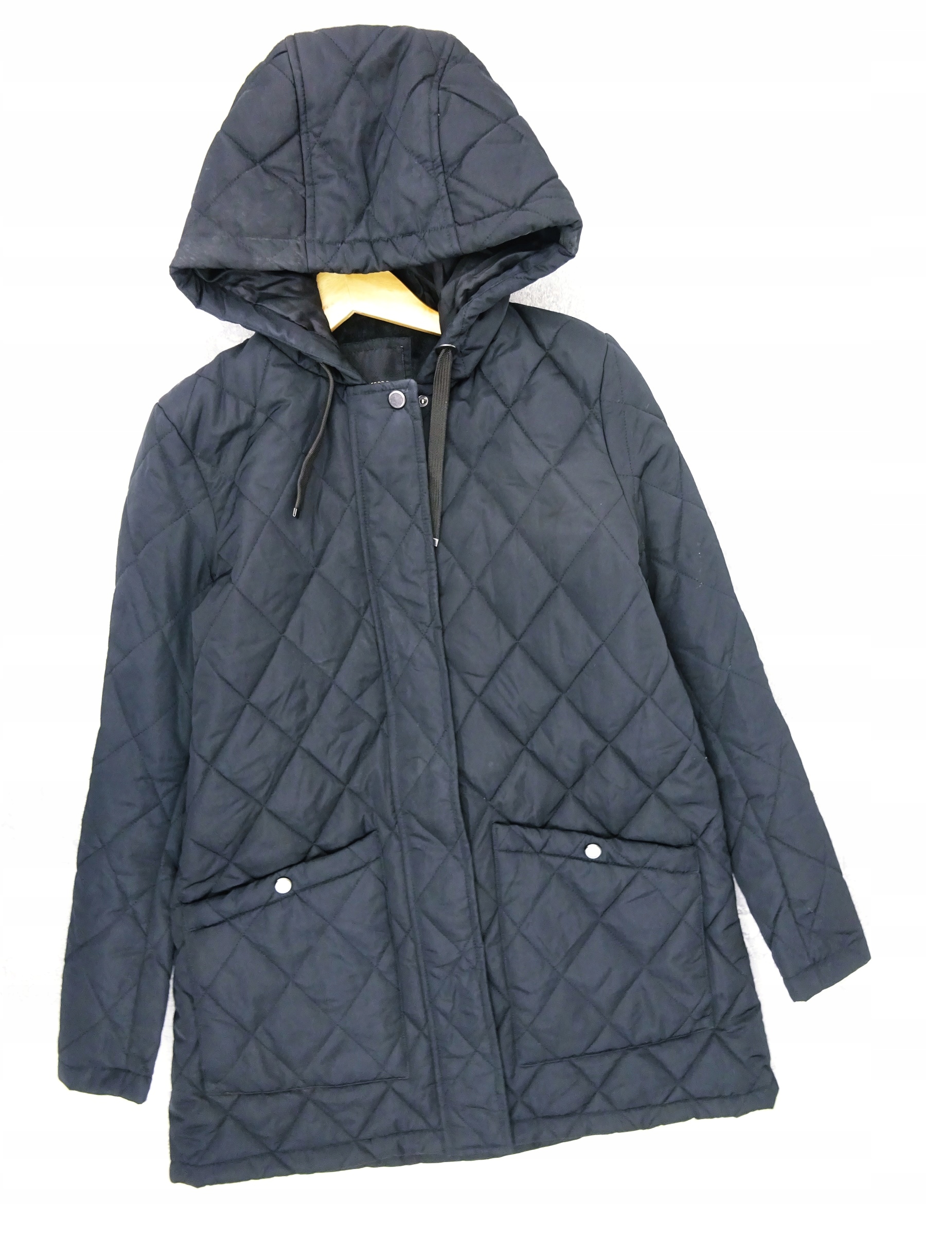 AL67 WIOSENNA KURTKA MĘSKA PŁASZCZ PIKOWANY z kapturem S Marka Weatherproof