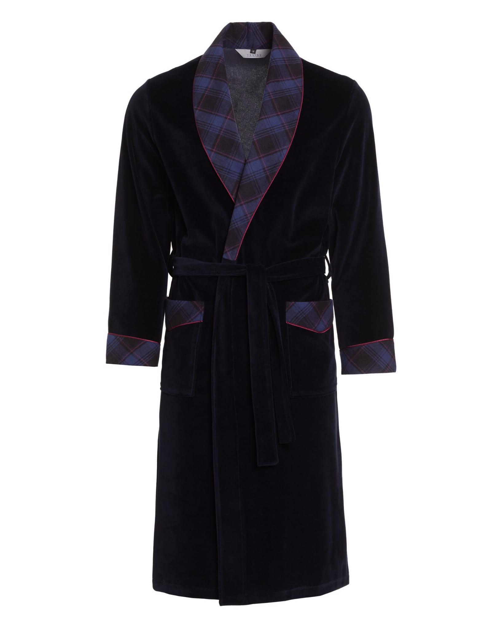 Pánský velurový župan bavlněný RE-104 Tmavě modrý 1034 XL