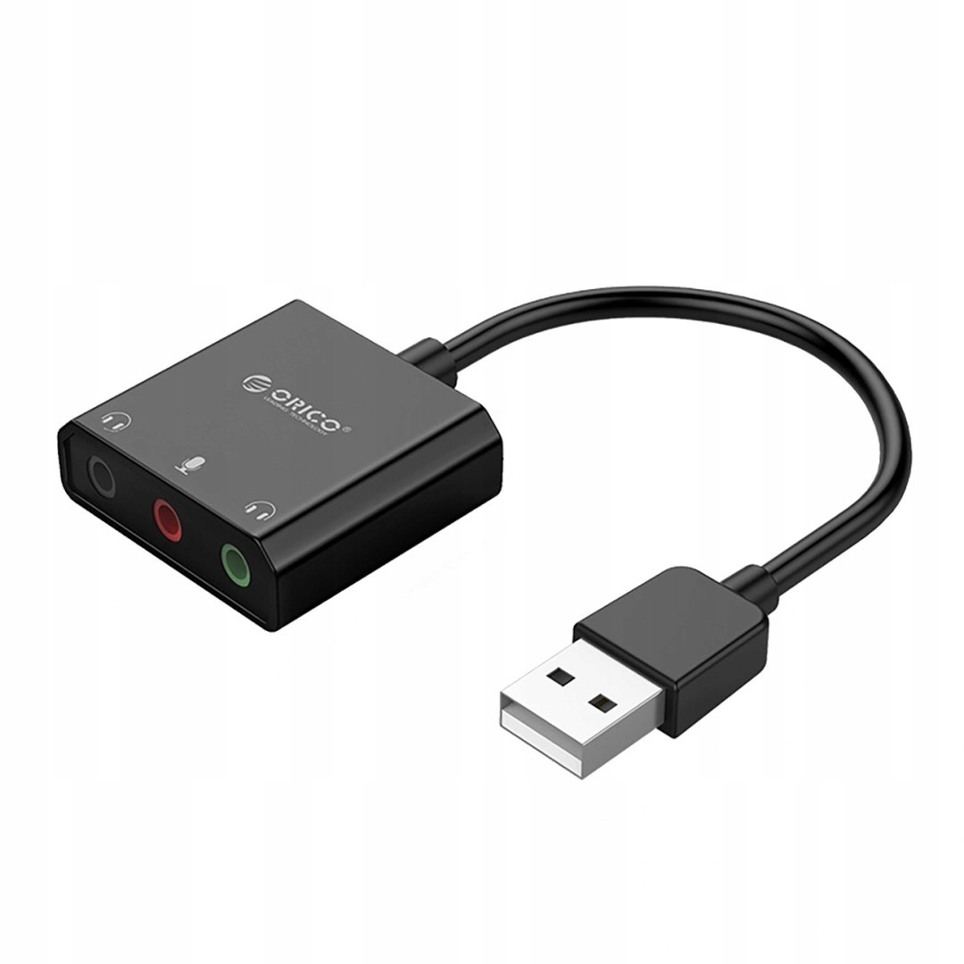Zewnętrzna karta dźwiękowa Orico SKT3 Usb-a czarna