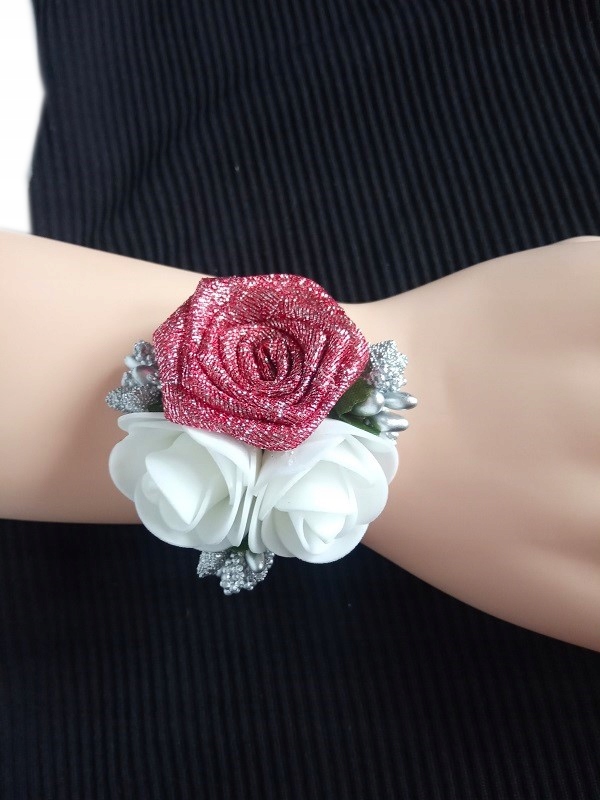 K27 _M * Kotylion korsarz na rękę ŚLUB STUDNIÓWKA POŁOWINKI z różami