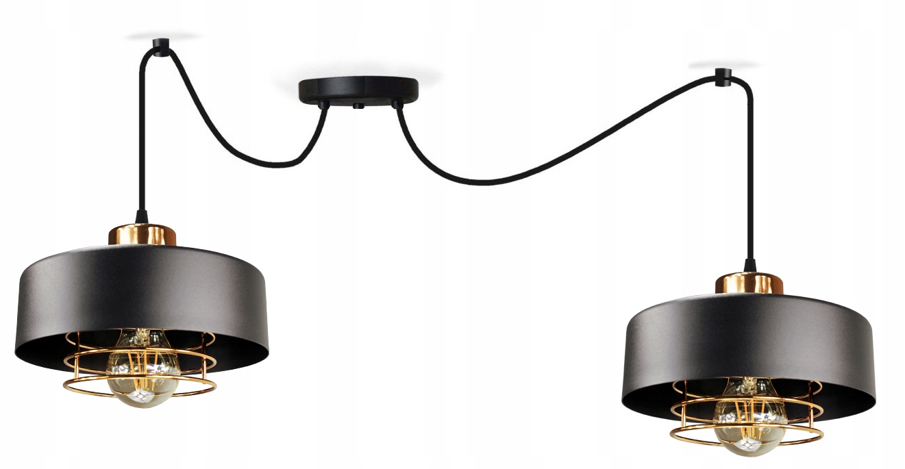 Moderní Lampa Pavouk Loft Spiro 2 Černá Měď