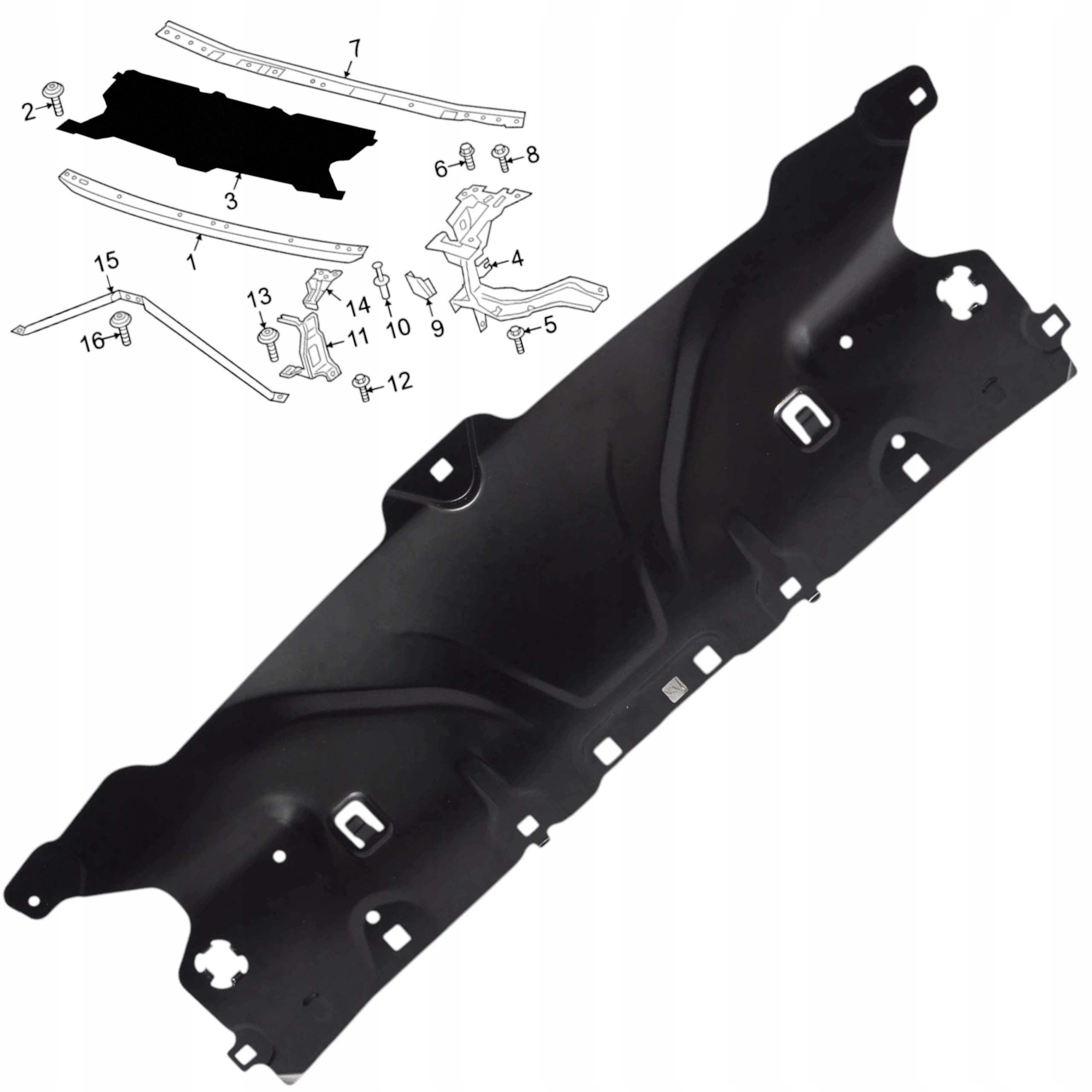 Horní Spojení zesílení plechu předního pásu Bmw 5 G30 G31 G14 G15