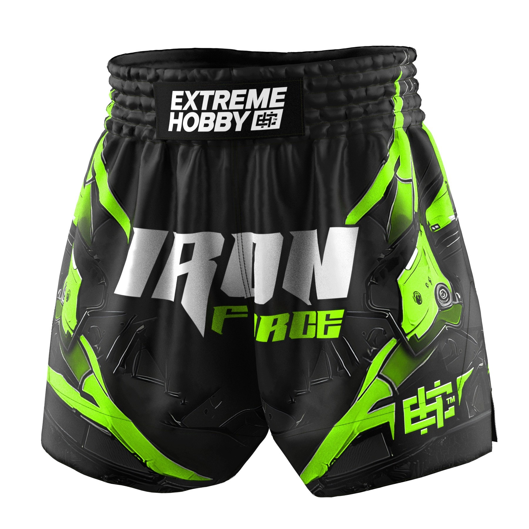 Kraťasy do Muay Thai Extreme Hobby Iron Force S Limetka