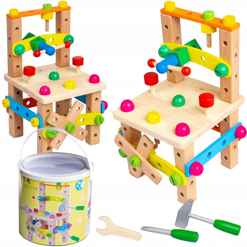 

Zestaw Konstrukcyjny Klocki Krzesło Drewniane Diy