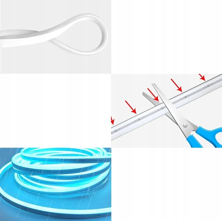 TAŚMA LED NEON 10M RGB (1x10)APLIKACJA WIFI TUYA PILOT IP67 24V WODOODPORNA Klasa szczelności IP67