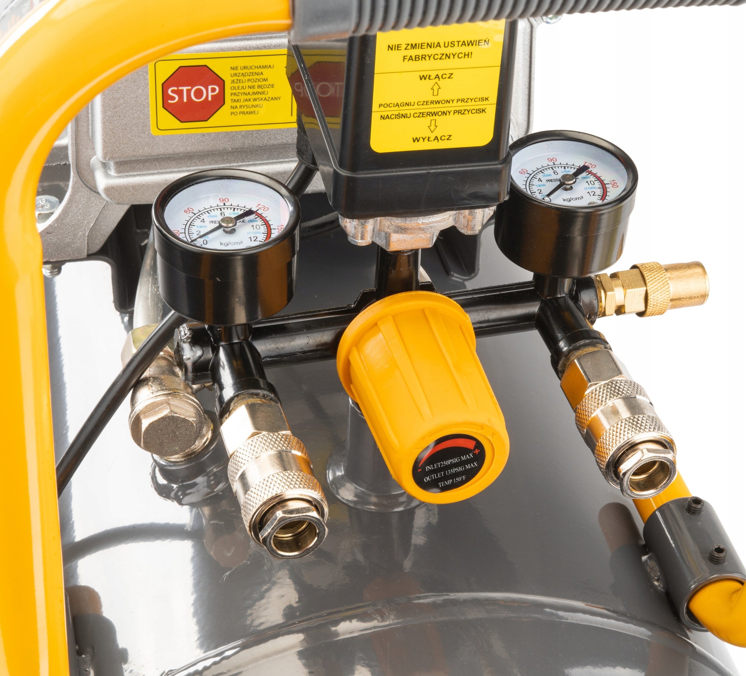 KOMPRESOR OLEJOWY 50L SPRĘŻARKA 8 BAR 206 l/min 230V DUŻY ZESTAW 18 EL. Moc (kW) 1.85 kW