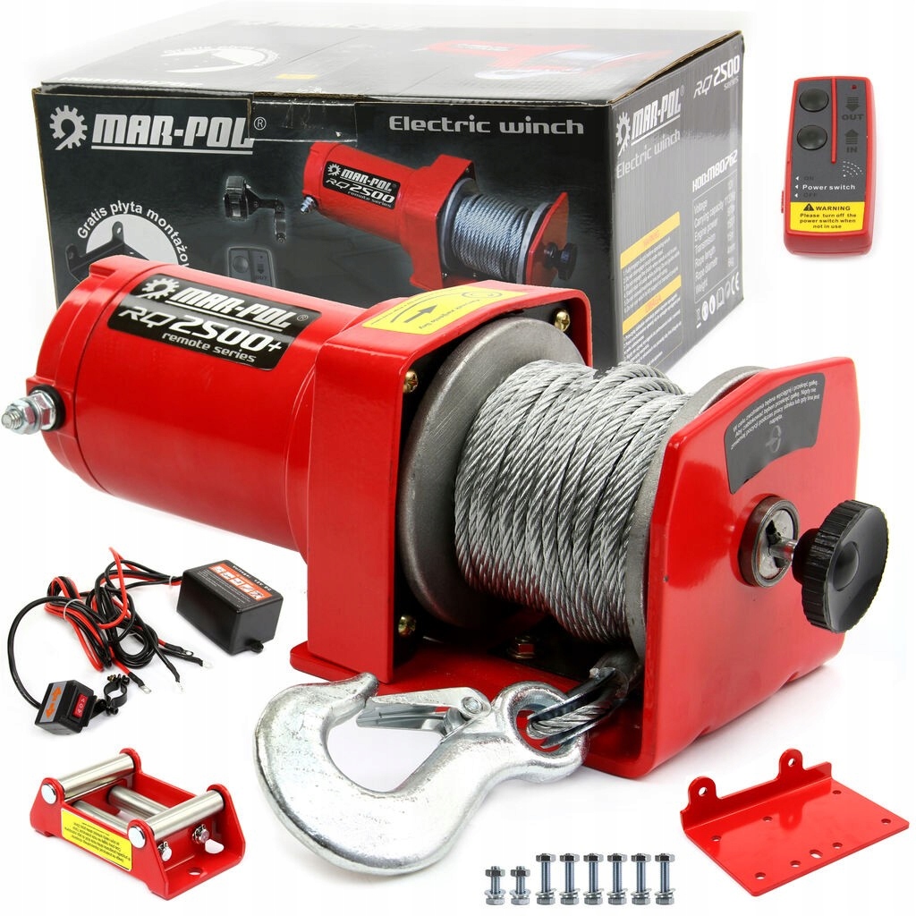 Elektrický 12V naviják RQ2500 1133kg s diaľkovým ovládaním M80762
