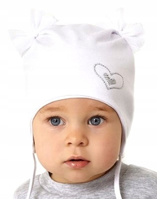 

Czapka Wiązana Wiosenna dziewczęca Biała r.48-50cm