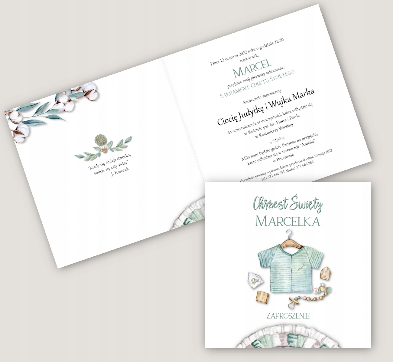 Chrzest i Roczek 2w1- pełna personalizacja ZCC11 Kolor wielokolorowy