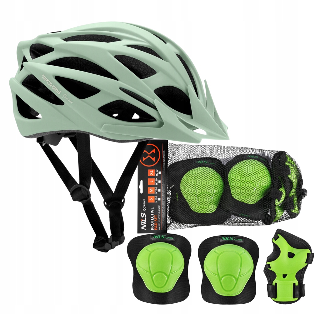 Kask Rowerowy Szosowy Z Daszkiem Wentylowany 55-58 cm Ochraniacze M