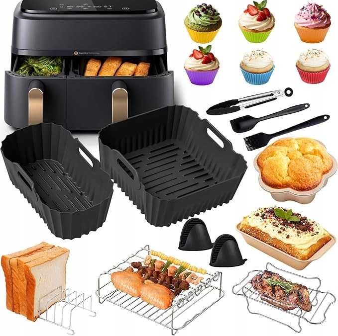 Příslušenství Silikonové Formičky Airfryer Philips Dual Basket 3L/6L Sada