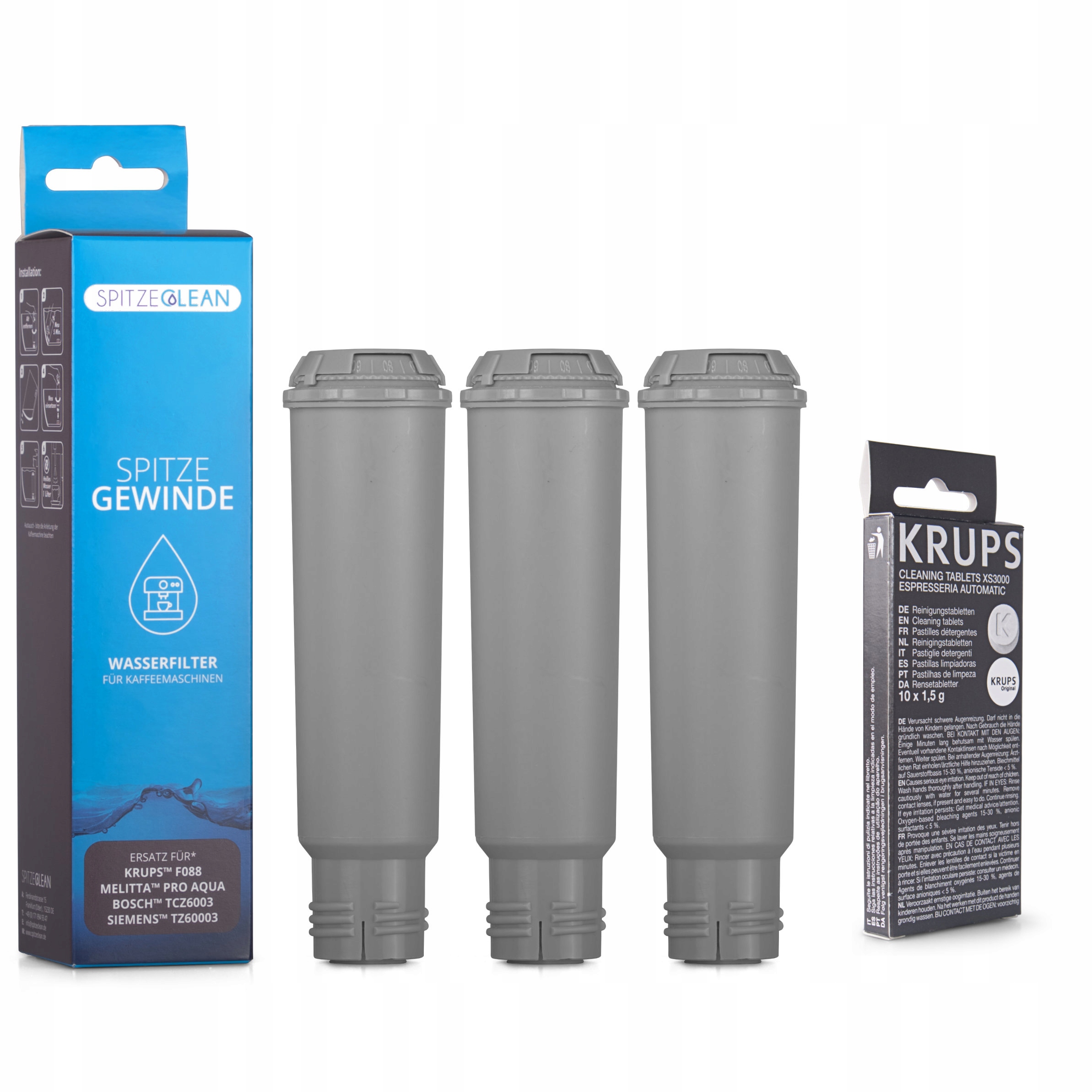 

Krups XS3000 tabletki czyszczące ekspresów+ filtry
