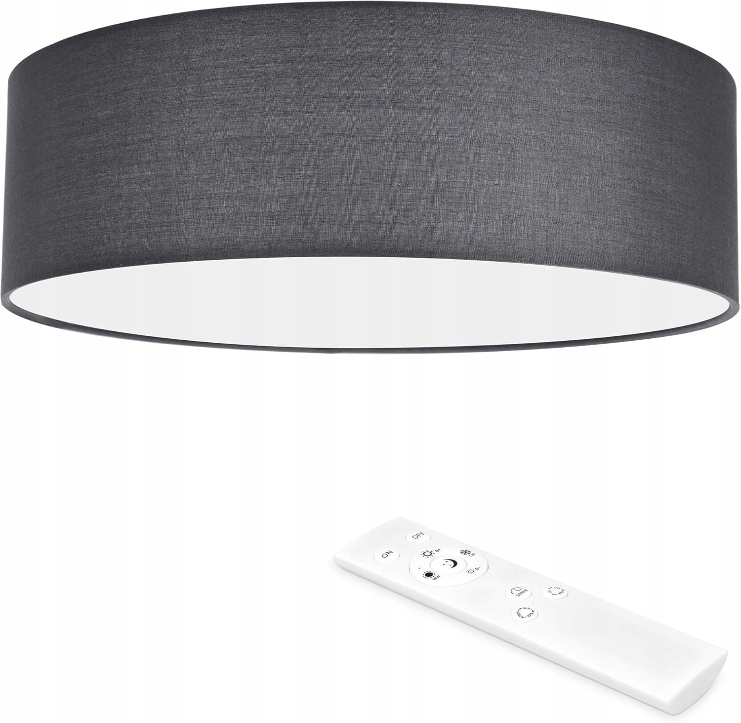 stropní svítidlo Led 22 W kulatá Ø 40 cm s dálkovým ovládáním Barva tmavě šedá