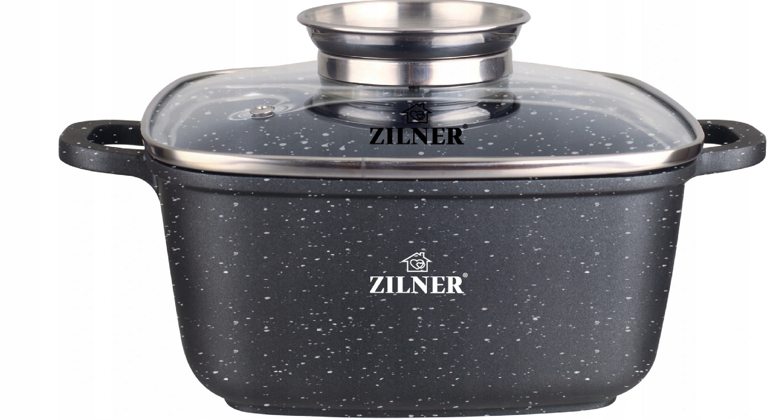 Garnek MARMUROWY kwadratowy 22cm 3,5L 9009