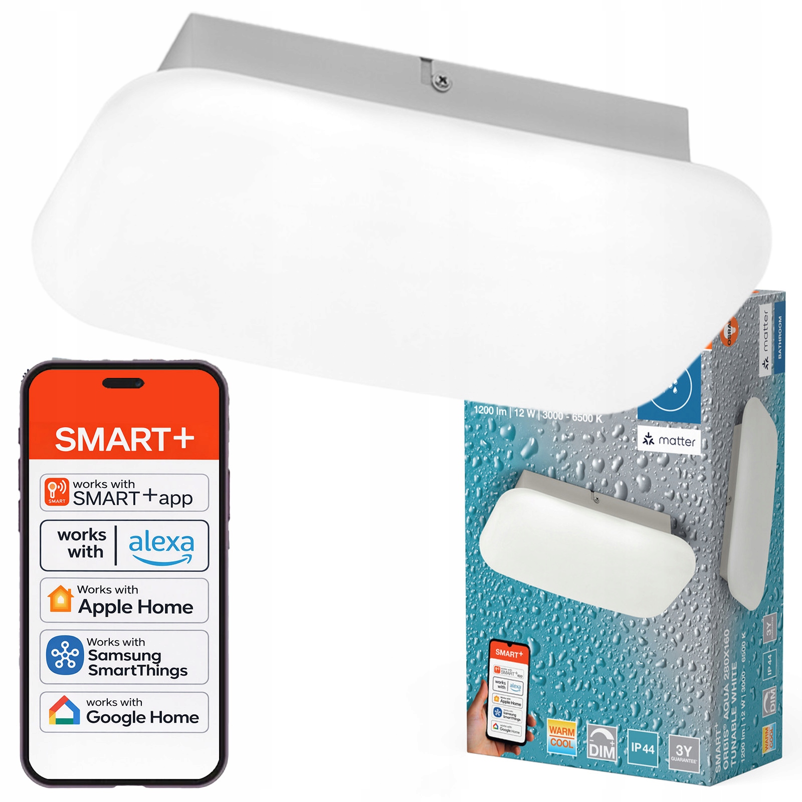 Stropné Svietidlo 12W 1000lm Cct IP44 Smart+ WiFi Matter Osram