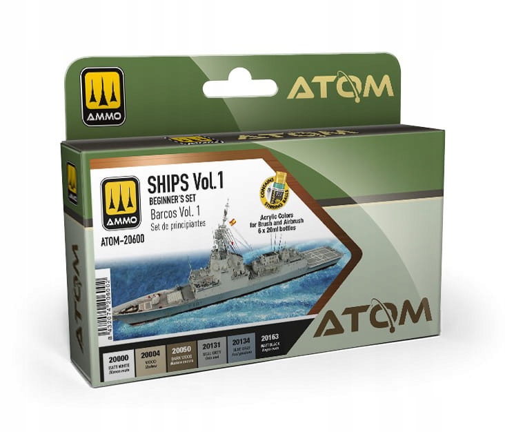 Ammo Mig 20600 Sada barev Atom Beginners Set: Ships Vol.1