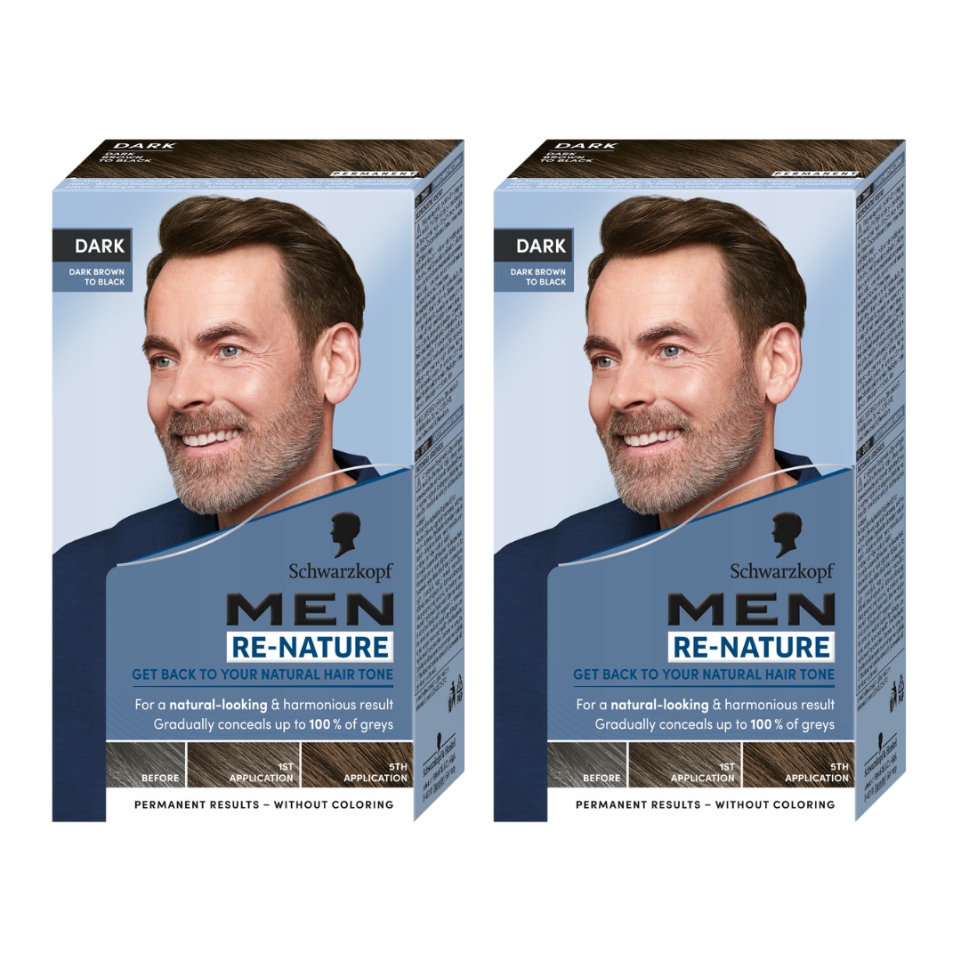 Schwarzkopf Men Re-Nature Dark odsiwiacz dla mężczyzn ciemny brąz x2