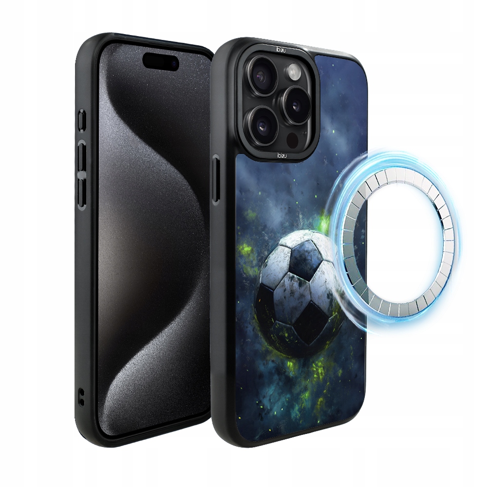 Pouzdro pro iPhone 15 Pro Ibizu DropGuard Matt s MagSafe, Fotbal