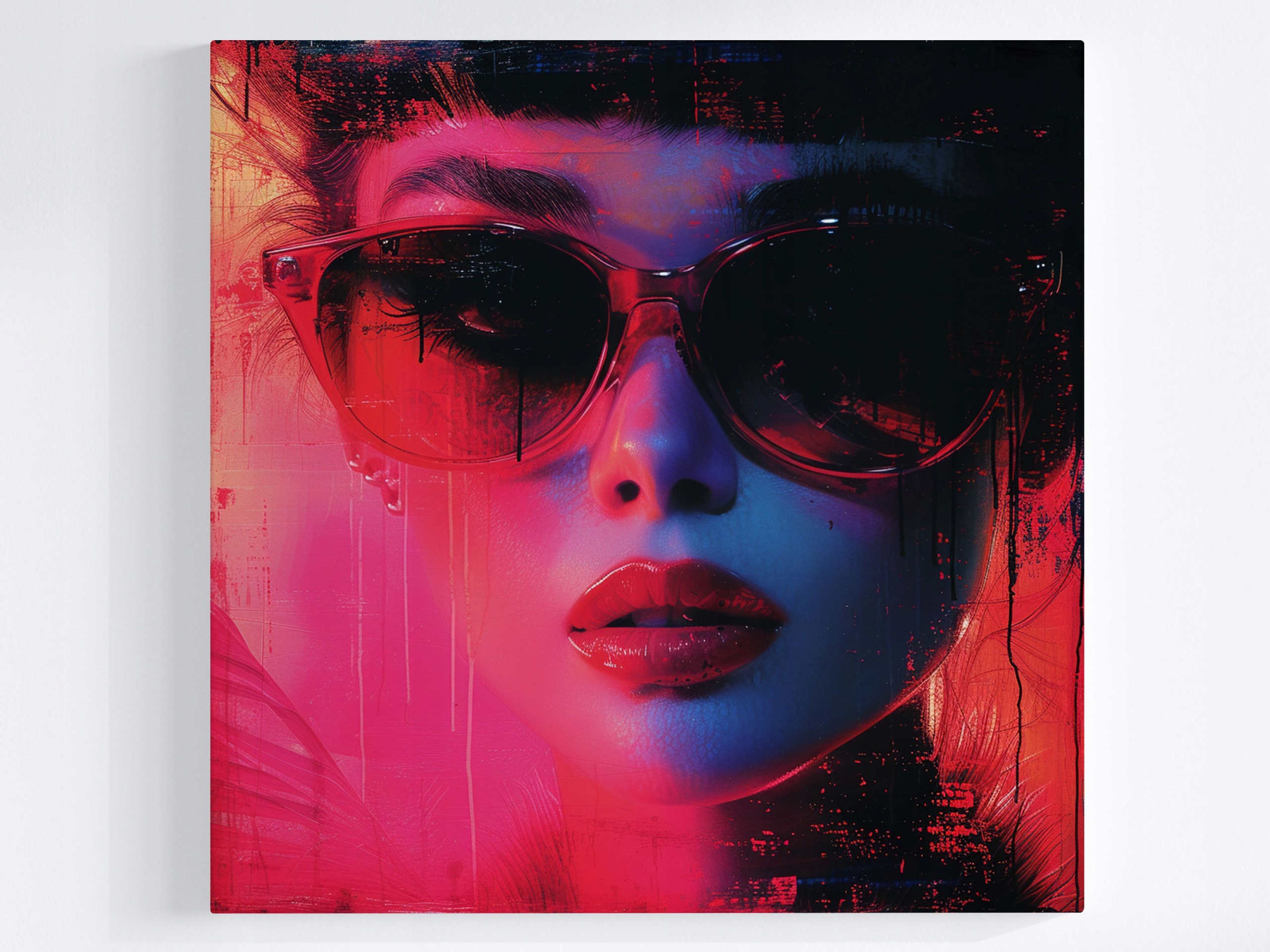 Obraz Na Plátně Canvas Portrét Žena Glamour Fashion Neon Urban 80x80