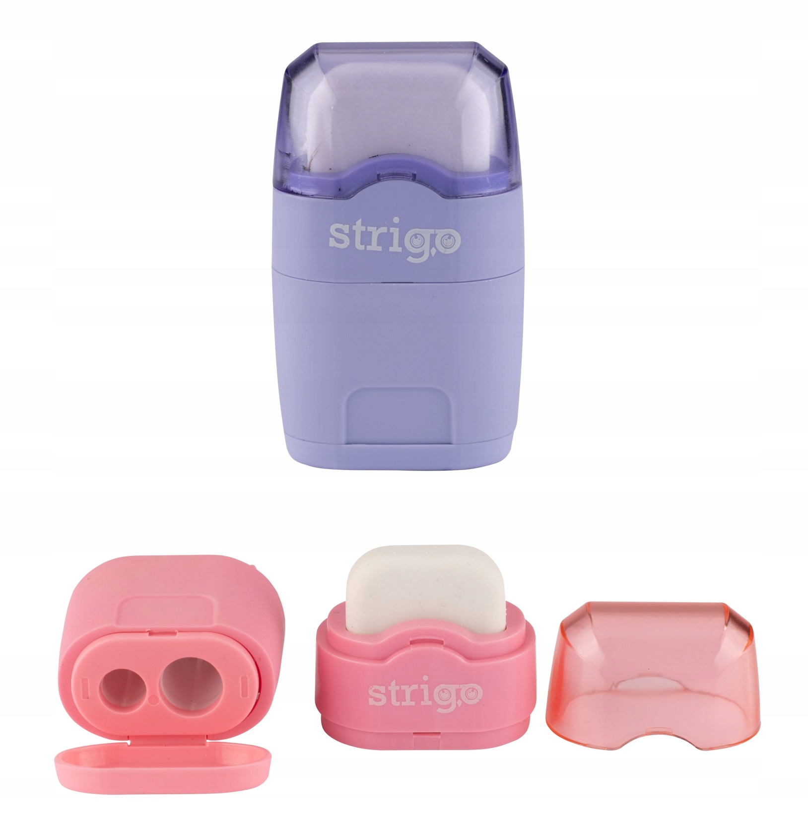 

Strigo Temperówka z gumką Pastelowa 2w1