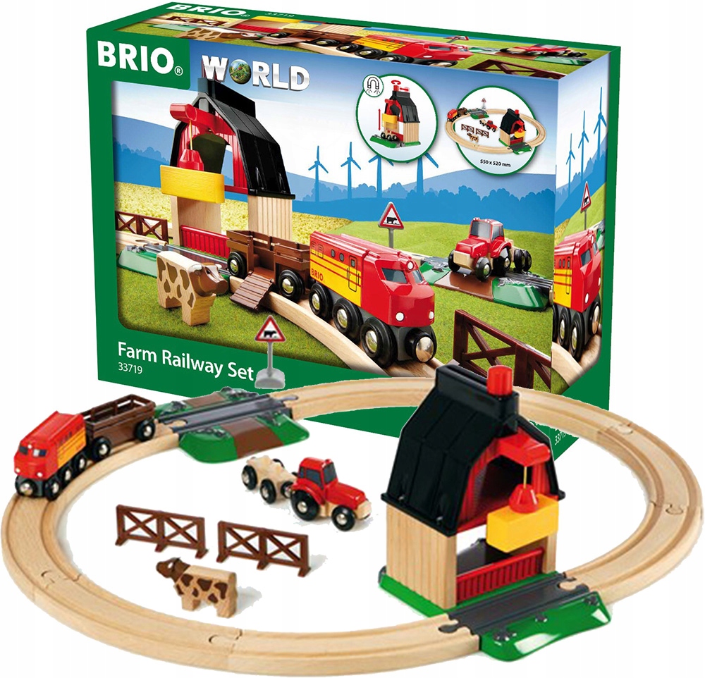 DREWNIANA KOLEJKA FARMA TORY LOKOMOTYWA BRIO 33719