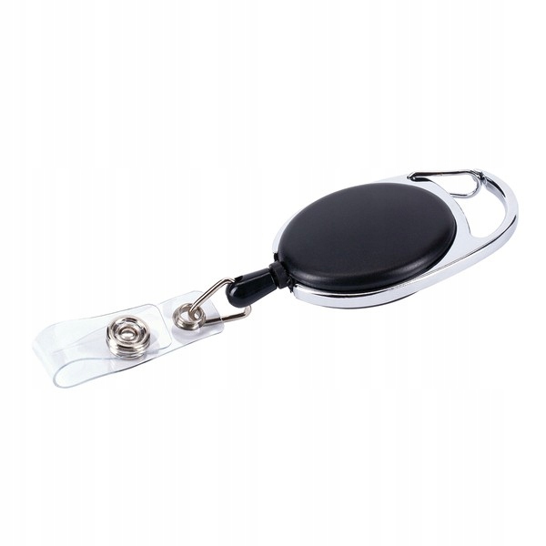 METALOWY SKI-PASS ZAWIESZKA NA INDENTYFIKATOR Z KARABIŃCZYKIEM CZARNY