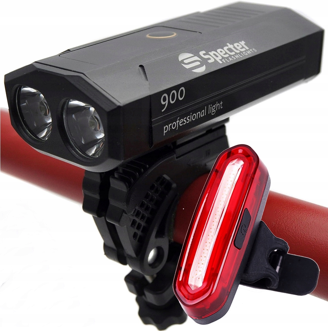 

Zestaw lampka Rower przód tył Power Bank 900 Usb