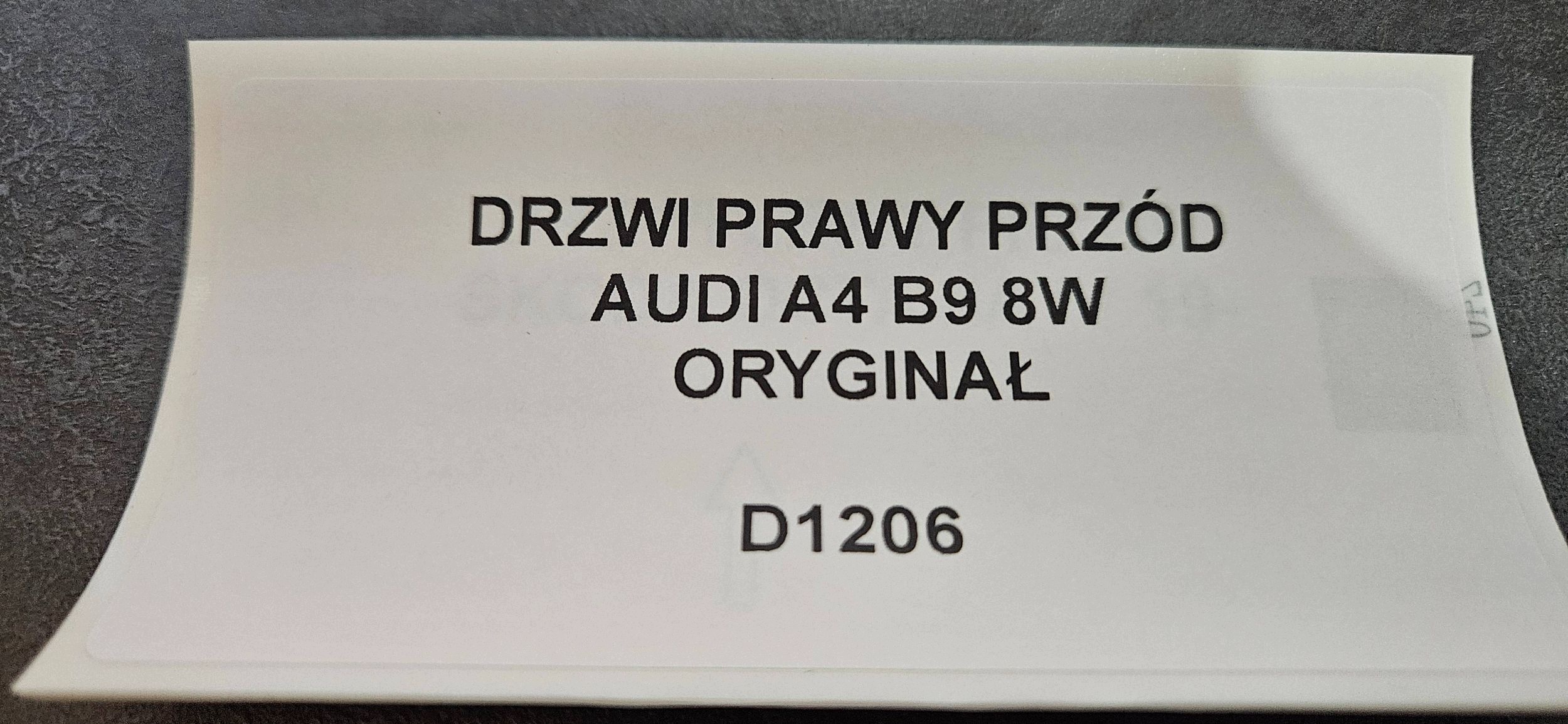 door right front AUDI A4 B9 8W original